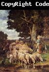 unknow artist Sheep and Sheepherder